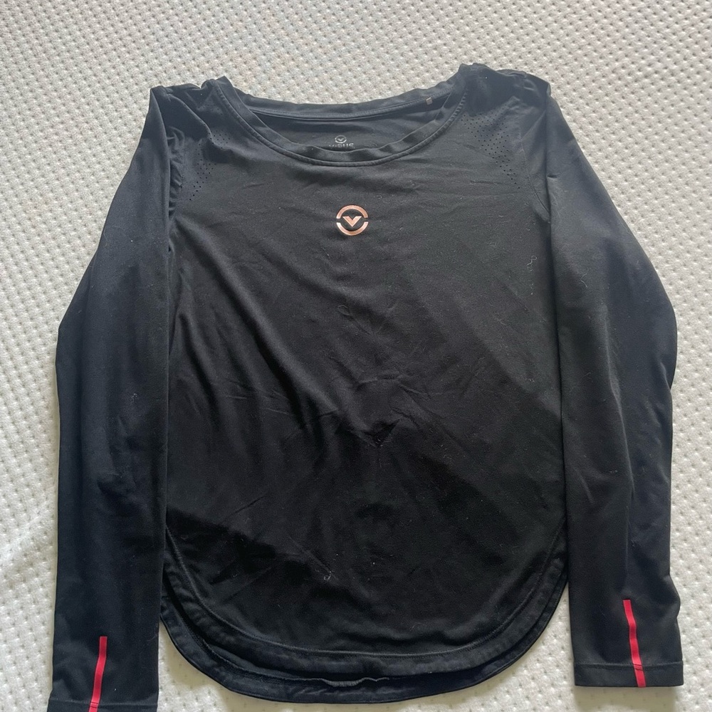Virus Black and Red Long Sleeve Relaxed Tee